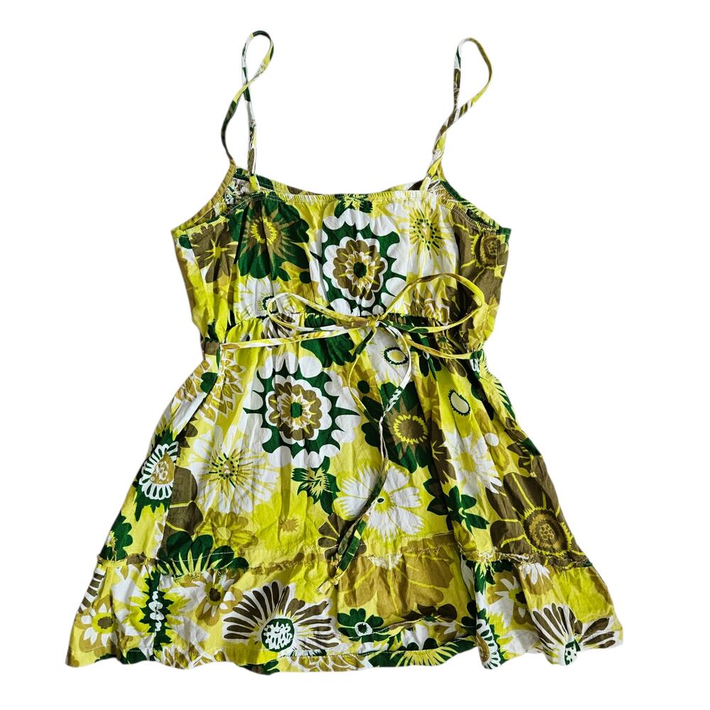 Y2k FANG Babydoll Tie Back Sleeveless Top - Size Medium - Picture 2 of 7